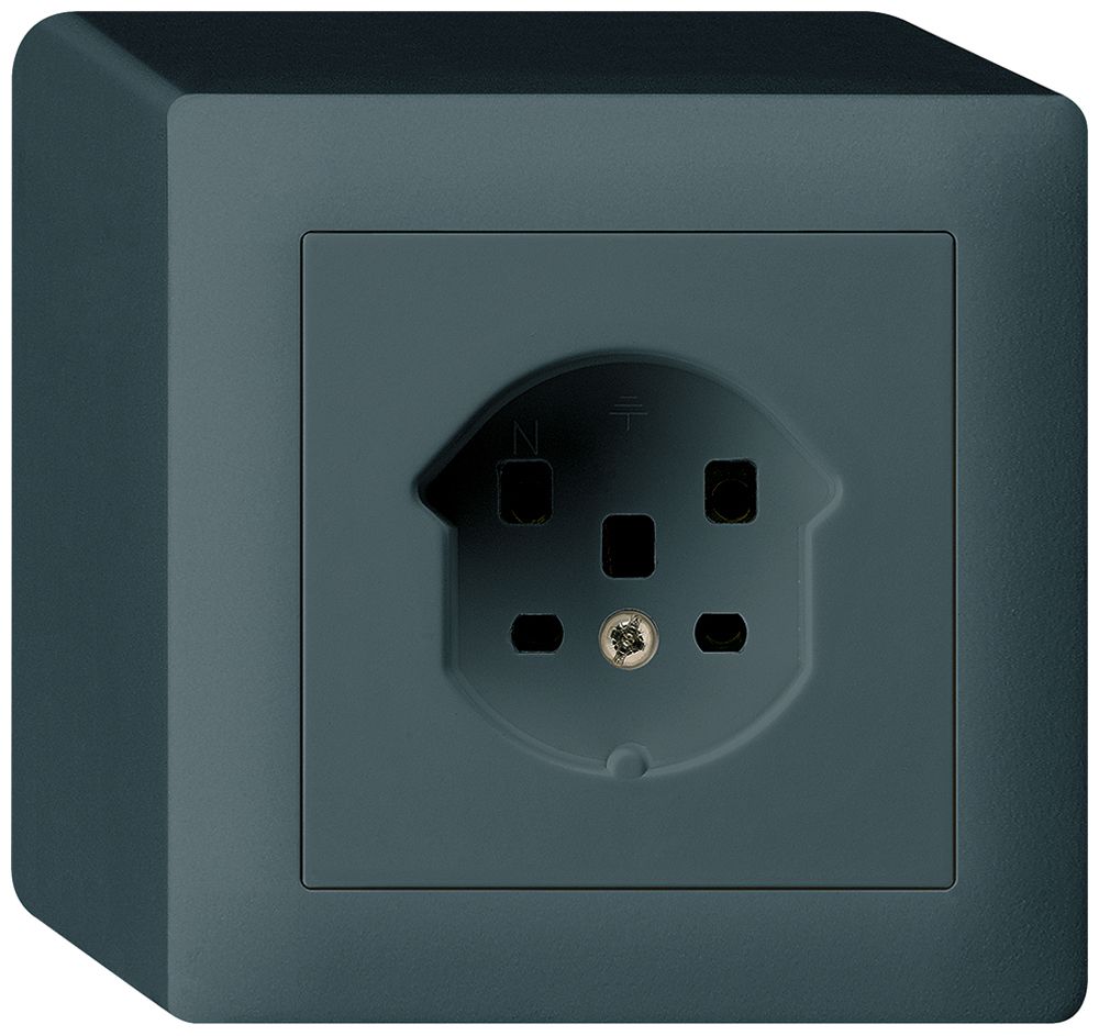 AP-Steckdose kallysto T25 anthrazit Schraubklemme