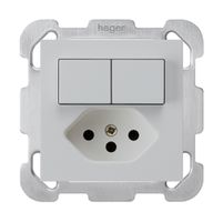 UP-Kombination 2×A-R/1P+T13 hellgrau kallysto mit Befestigungsplatte