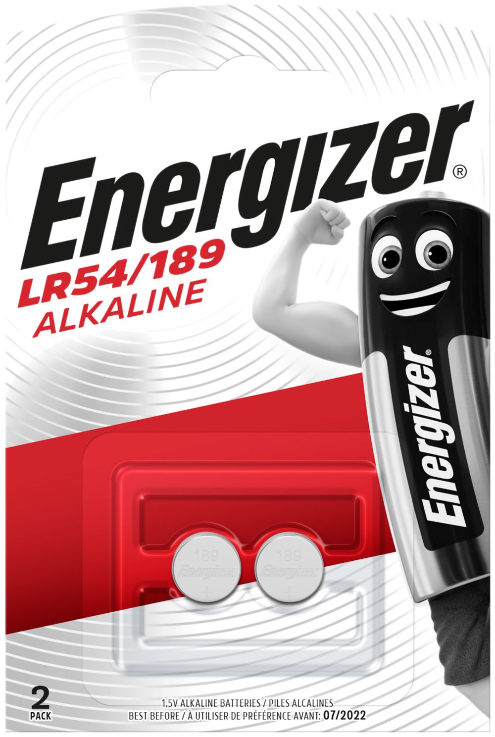 Pila bottone alcalina Energizer LR54 1.5V blister a 2pezzi