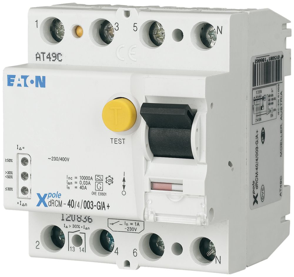 Interruttore differenziale Eaton dRCM 4P 40A 30mA tipo G/A+