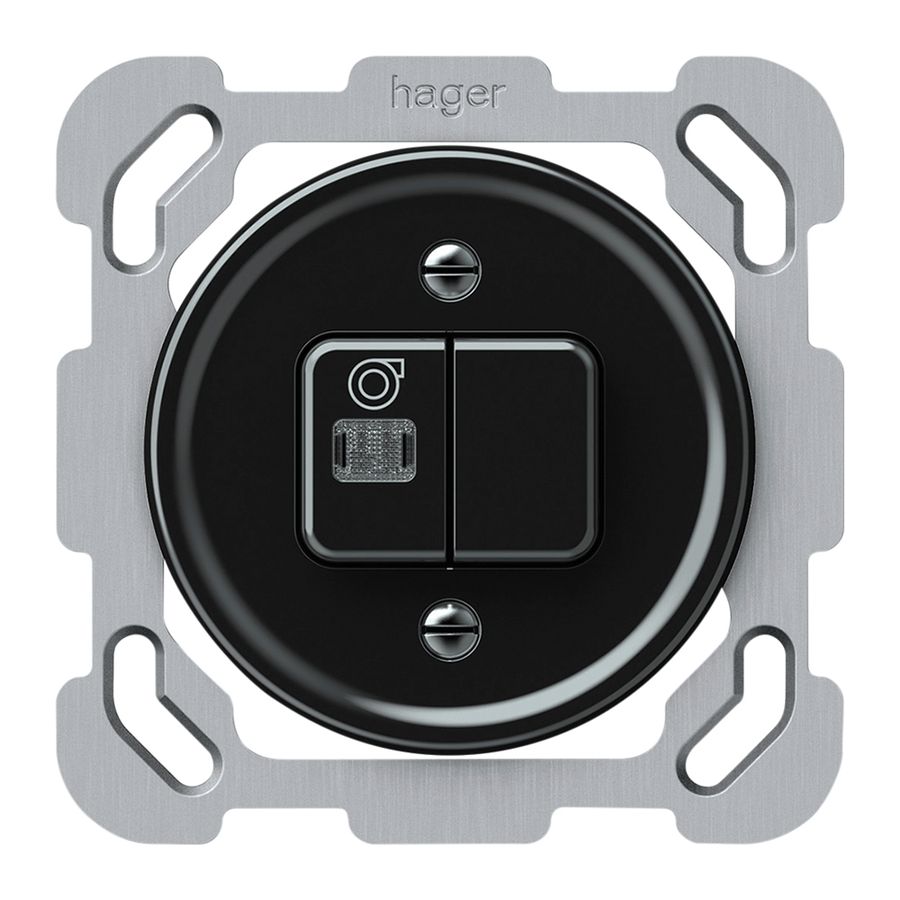 UP-Leuchtdruckschalter origin Sch 3 + Ventilator LED 77×77mm schwarz