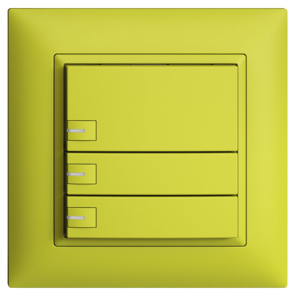 UP-KNX-Taster RGB EDUE FMI, 250mW, m.RGB-LED, 3×Taste, 1×Tastenb., lem