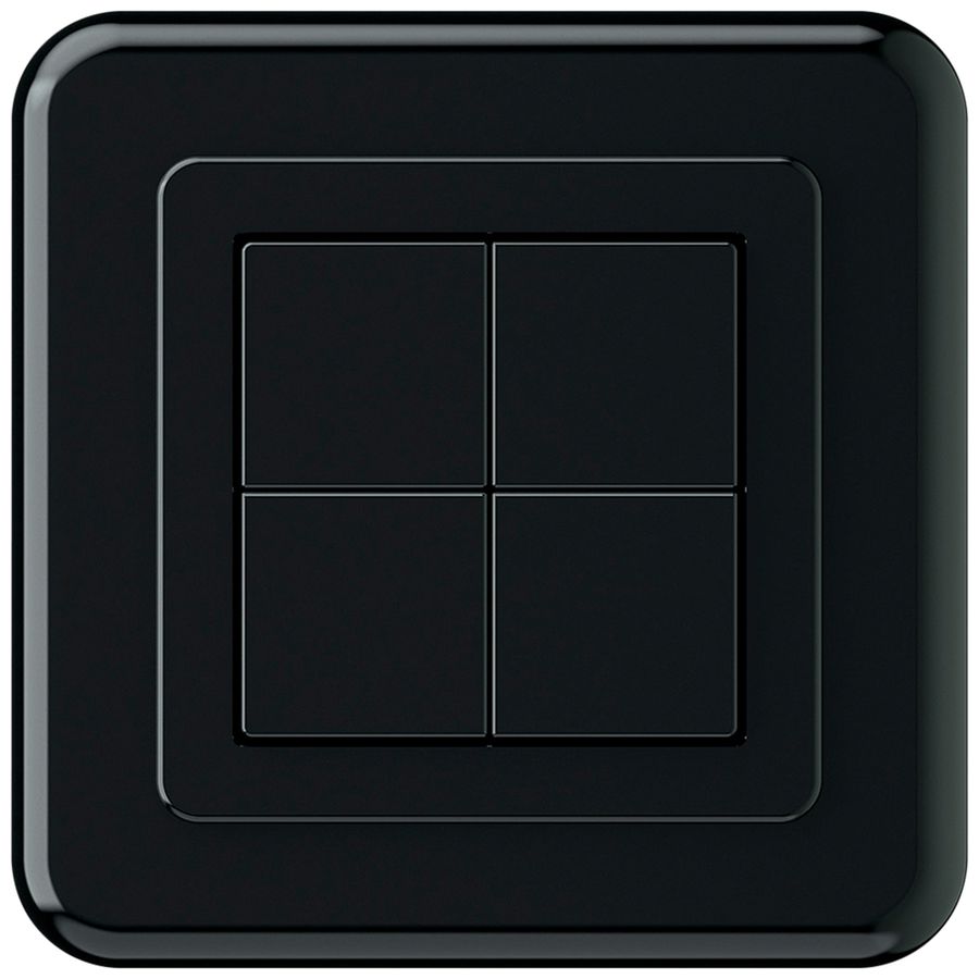 Poussoir KNX ENC Hager BA basico C quadruple 86×86mm noir