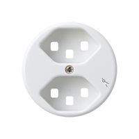 Frontscheibe zu Steckdose Hager basico 2×Typ 23 1×S H weiss