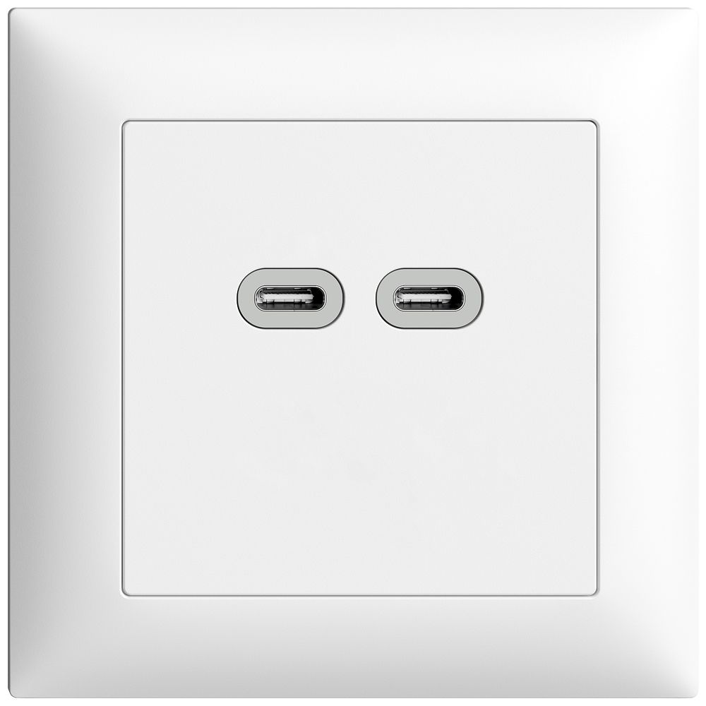 Prise ENC USB 18W 2×type C Feller EDIZIOdue FMI 230V 3600mA blanc