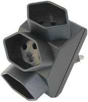 Mehrfachstecker Steffen T12/3×T13 mit Kinderschutz schwarz