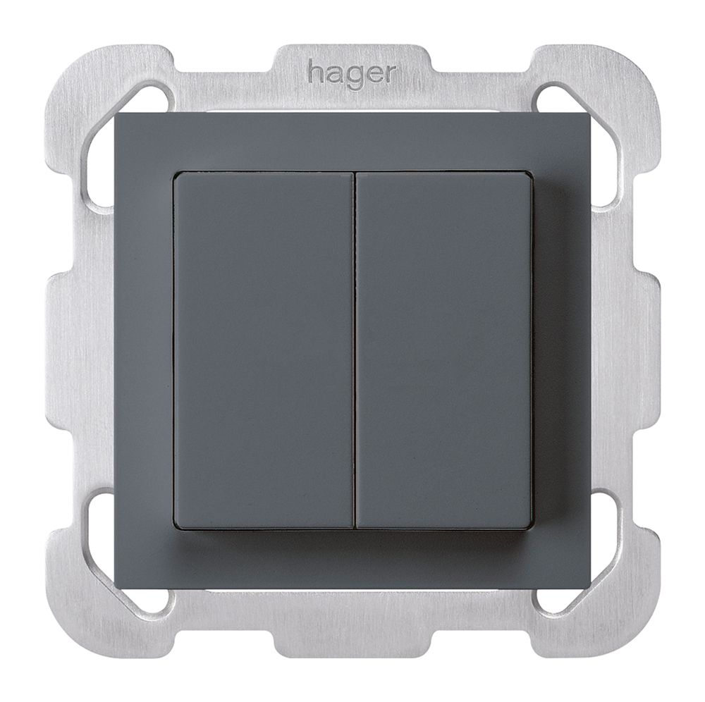 UP-Taster kallysto AR 2L anthrazit mit Befestigungsplatte