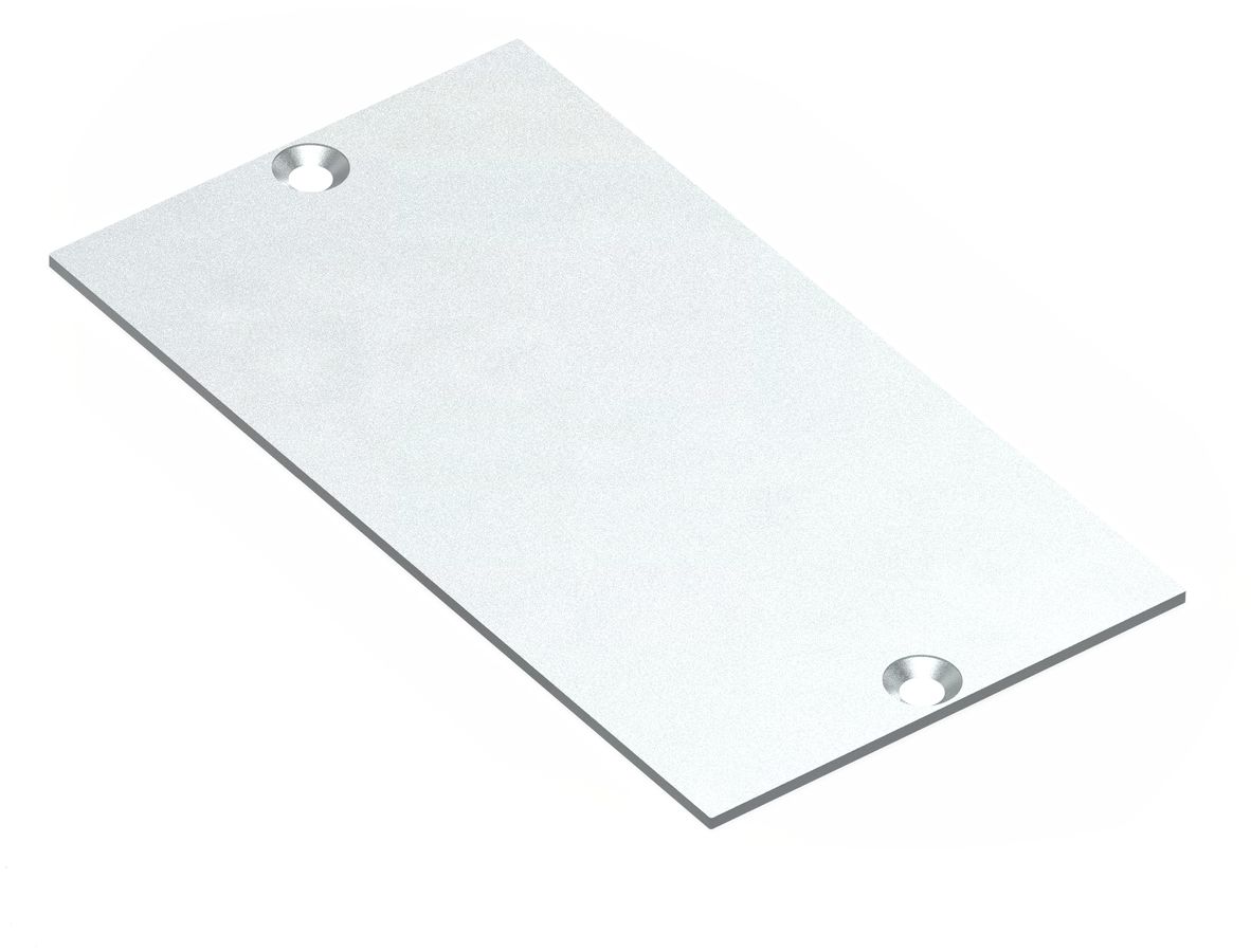 Piastra terminale per canale ELBRO, alluminio, 110×60mm, con viti