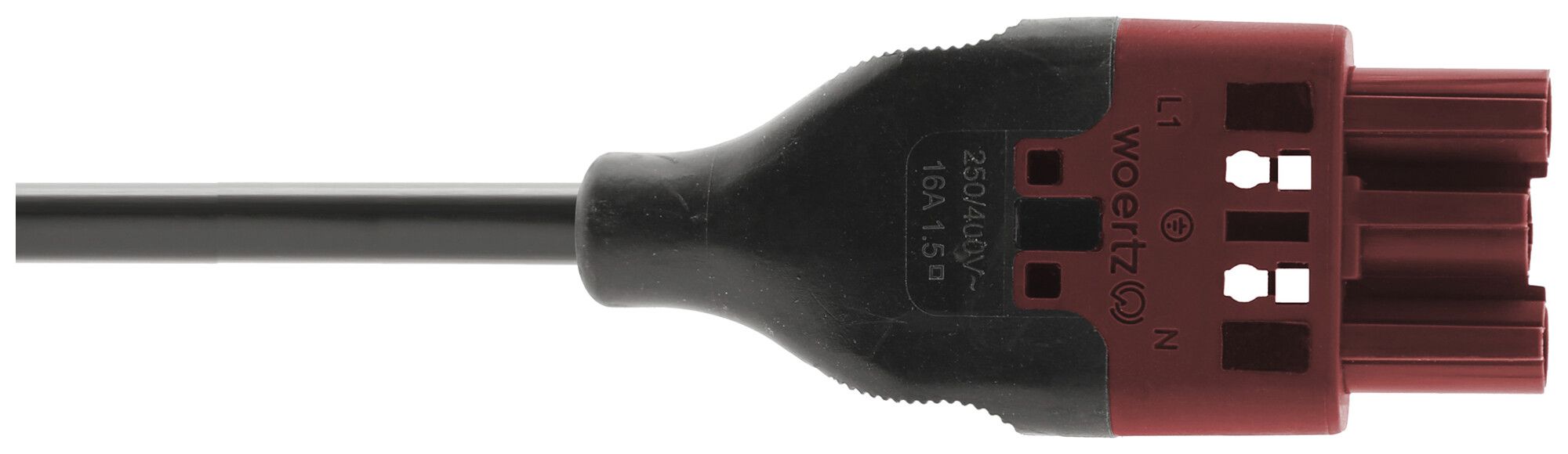Anschlussleitung Woertz 49343/C4 3×1.5mm² 250V 16A 4m rt Stecker-frei Cca