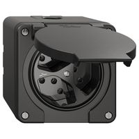 NAP-Steckdose NEVO, 3×T13, IP21, 1×getrennt, schwarz