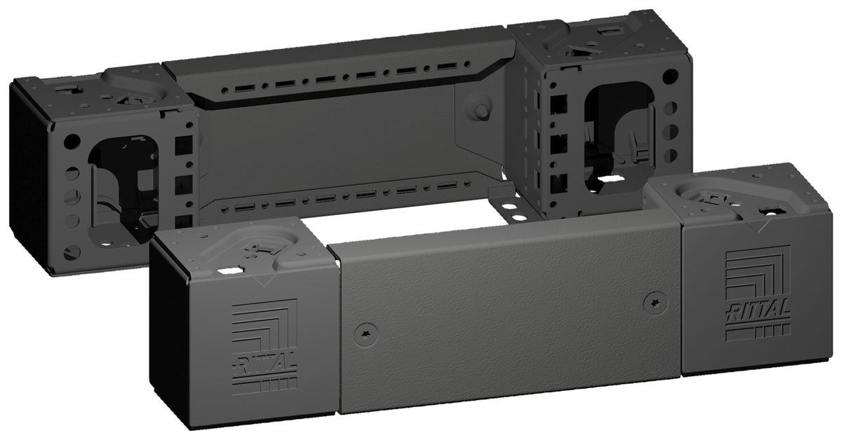 Cache-socle Rittal VX 8660.001 400×100×29mm face/revers acier noir 2pcs