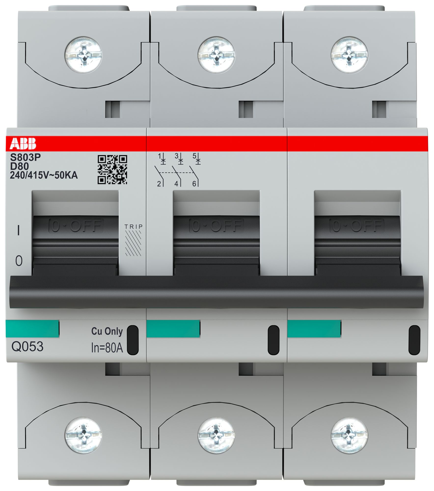 Disgiuntore ABB S803P-D80 3P 400V D-80A 50kA 4.5UM