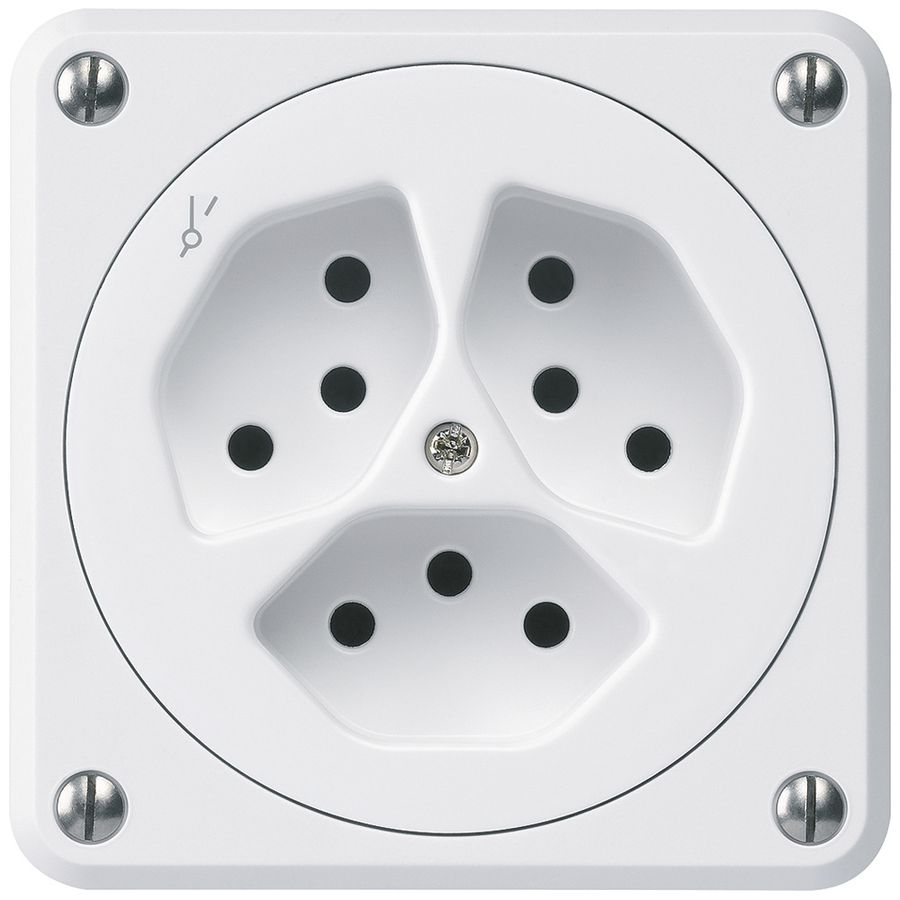 Prise ENC robusto 3×type 13/1 blanc sans clapet pour combinaison