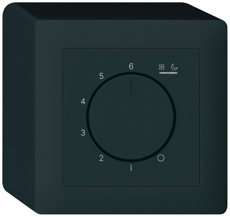 Termostato ambiente AP kallysto acceso/spento 230VAC 16A 88×88mm nero