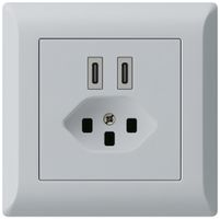 Prise de charge USB ENC Hager kallysto.line C-C 20W+T23 5V 92×92mm gris