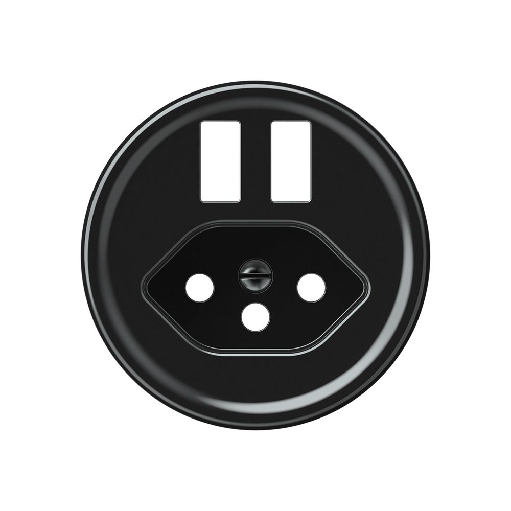 Frontset origin 2×USB Ladesteckdose mit Steckdose T13 schwarz