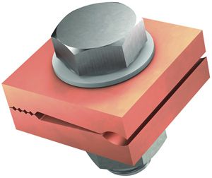 Doppelfalzklemme Flury AV 22 Cu blank, Ø 6…8mm, 20×3mm