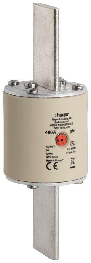 Fusibile HPC Hager SEV G4 500V AC 400A gG indicatore centrale