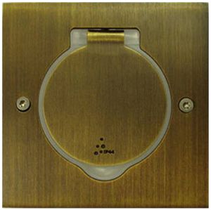 Bodensteckdose Arnould ART eckig, 1×T13, Zamak, bronze