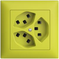 UP-Steckdose 3×T23 16A EDIZIOdue lemon, mit Steckklemmen