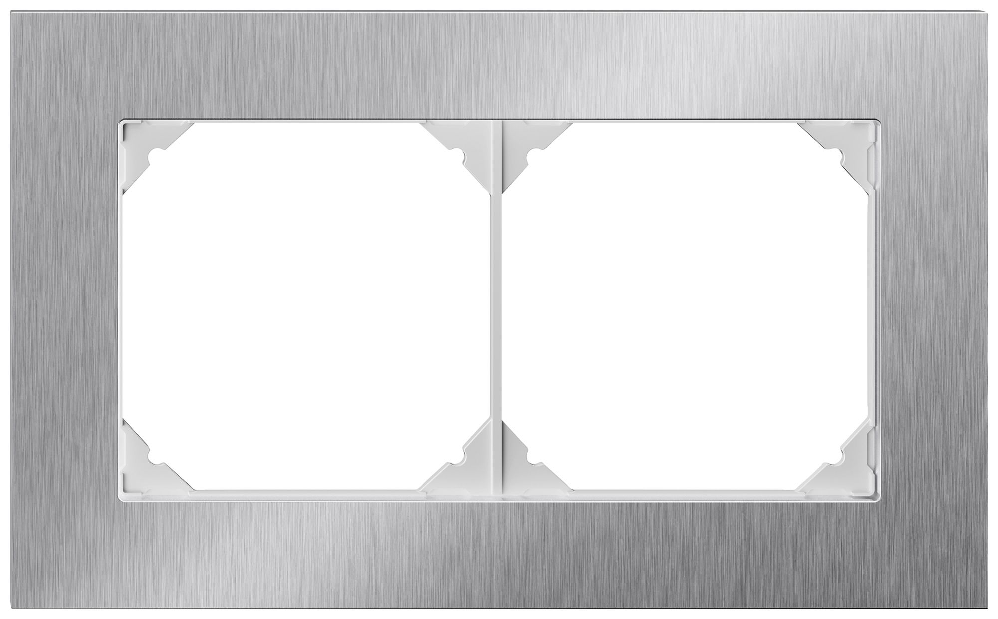 Cadre de recouvrement ENC EDIZIO.liv prestige SNAPFIX® 1×2 94×154mm Cr-pc