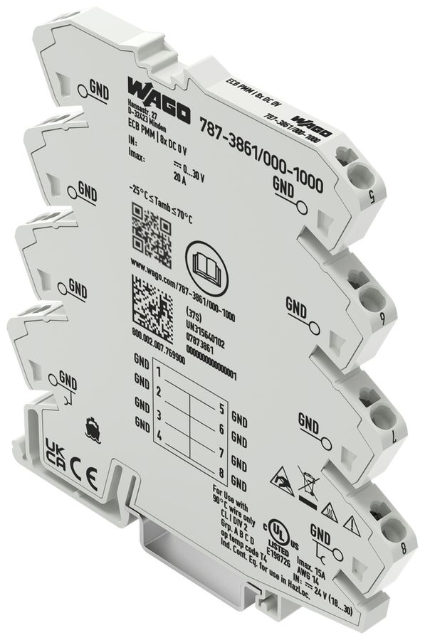 Potenzialverteiler WAGO Hutschiene TH35 8P 24V 20A 8×0VDC