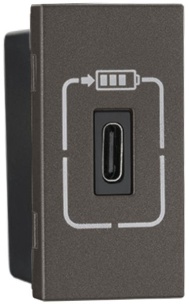 Prise de charge USB INC MOS 1×type-C, 1.5A 5V=7.5W, 1 module, magnésium