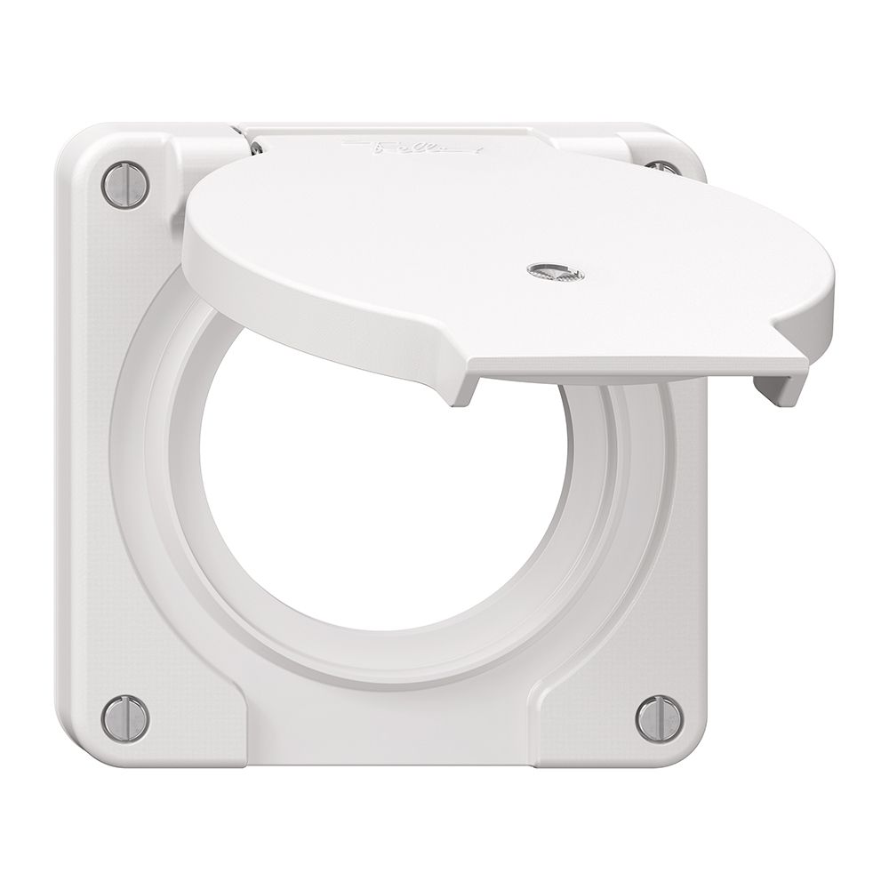 Coperchio c.coperchio ribalt.NEVO Ø53mm p.presa 1-volta ill. bi (guarn.bi)