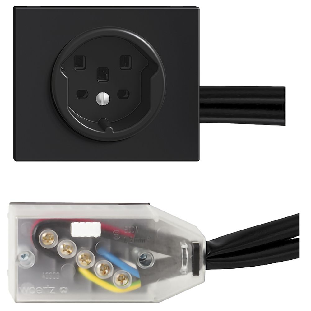 Prise INC FH T25 16A noir pour câble plat Technofil