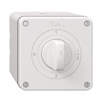 NAP-Drehschalter NEVO, 1/1 L, mit Drehgriff, KS, 0-1-1+2-2, weiss