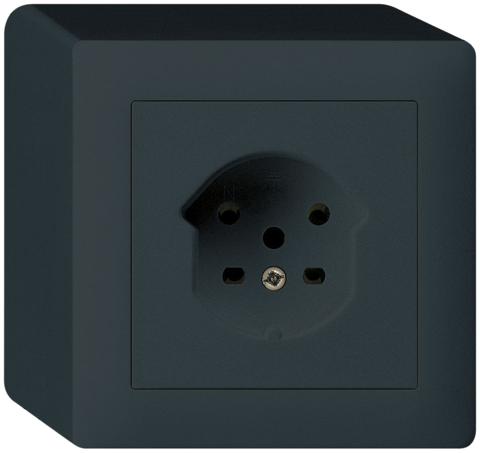 AP-Steckdose HA kallysto Typ 15 mit Steckklemmen schwarz