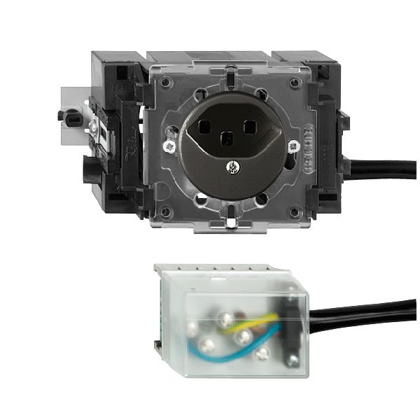 EB-Steckdose FH T23 L2 schwarz 49…69mm für Flachkabel Powerbus