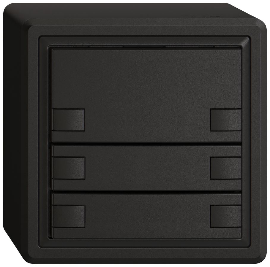 AP-Universaltaster EDIZIO.liv UNI SNAPFIX® 12…48V o.LED 3× 2-Tbed.sz