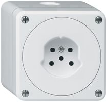 Prise AP HA robusto type 15 avec bornes enfichables blanc