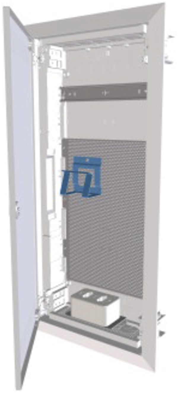 Distributeur ENC Eaton multimédia 4-rangées, porte plate en acier, blanc