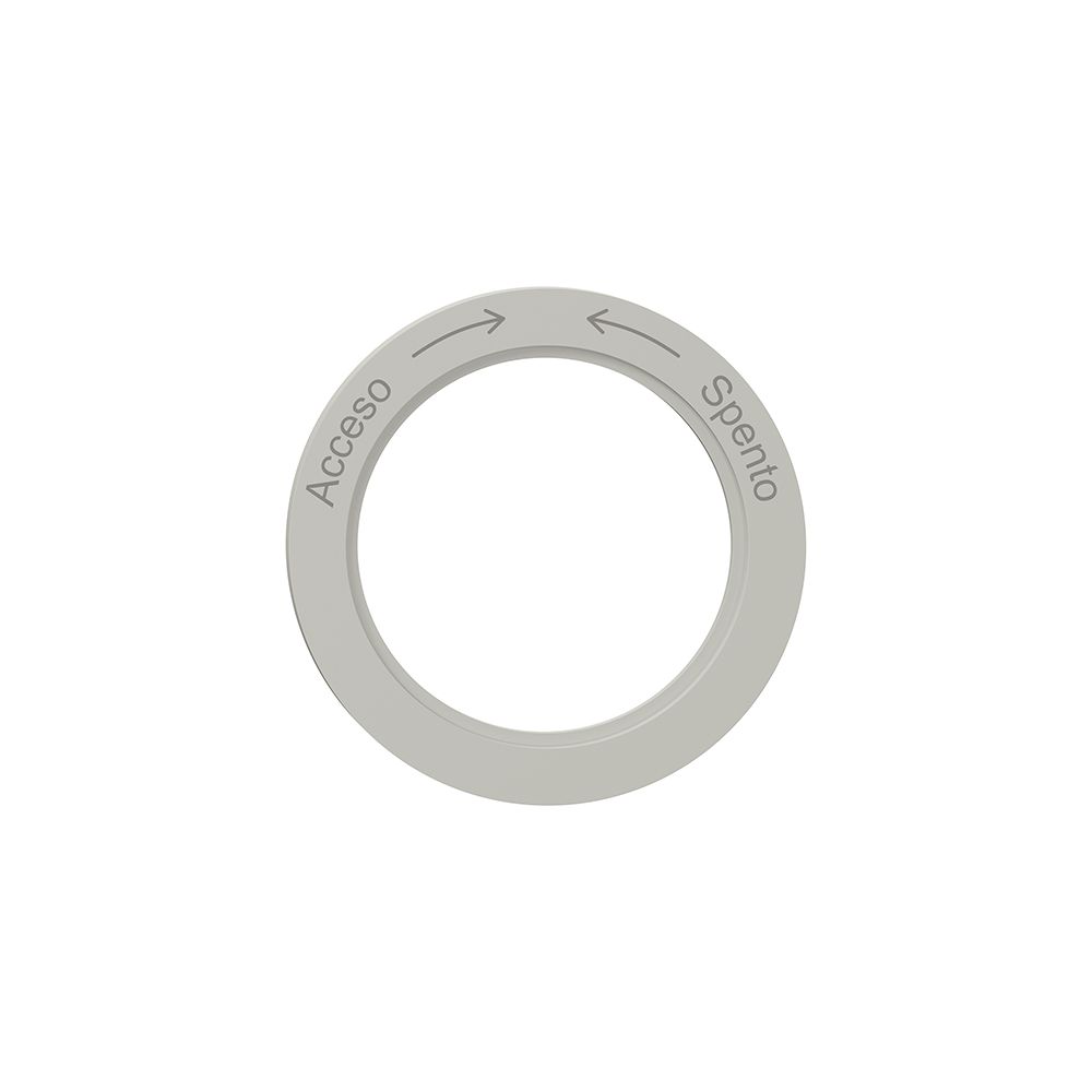 Kennscheibe NEVO, f.Drehschalter, Acceso-> <-Spento, lichtgrau