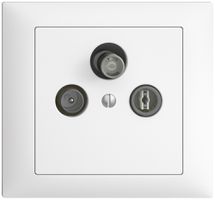 EB-Stichdose SAT/TV DB52 EDIZIOdue weiss mit IEC/F-Anschluss