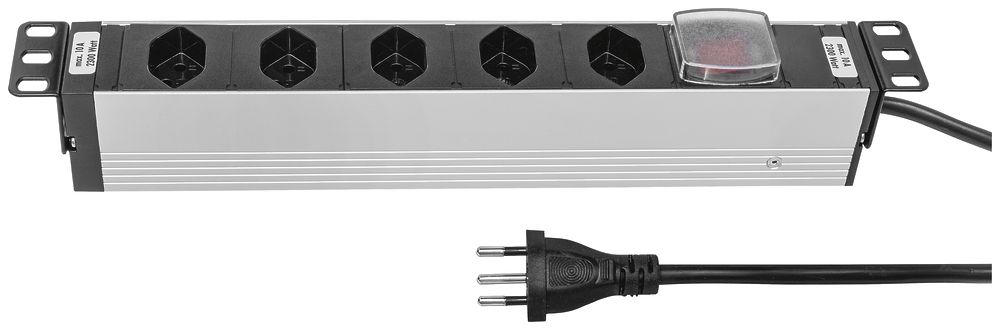 Prise multiple A. Steffen ALU MODULAR 5×T13 3m noir/aluminium