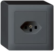 AP-Steckdose kallysto T23 anthrazit mit Steckklemmen