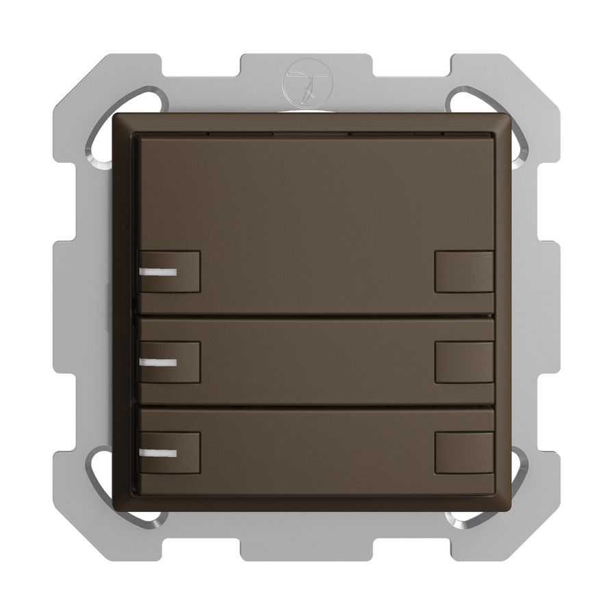 UP-KNX-Taster RGB EDUE, 250mW, m.RGB-LED, 3×Taste, 2×Tastenb., cof