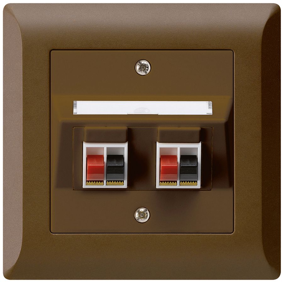 Prise ENC audio kallysto.line 2× brun borne à étrier pour 2 haut-parleurs