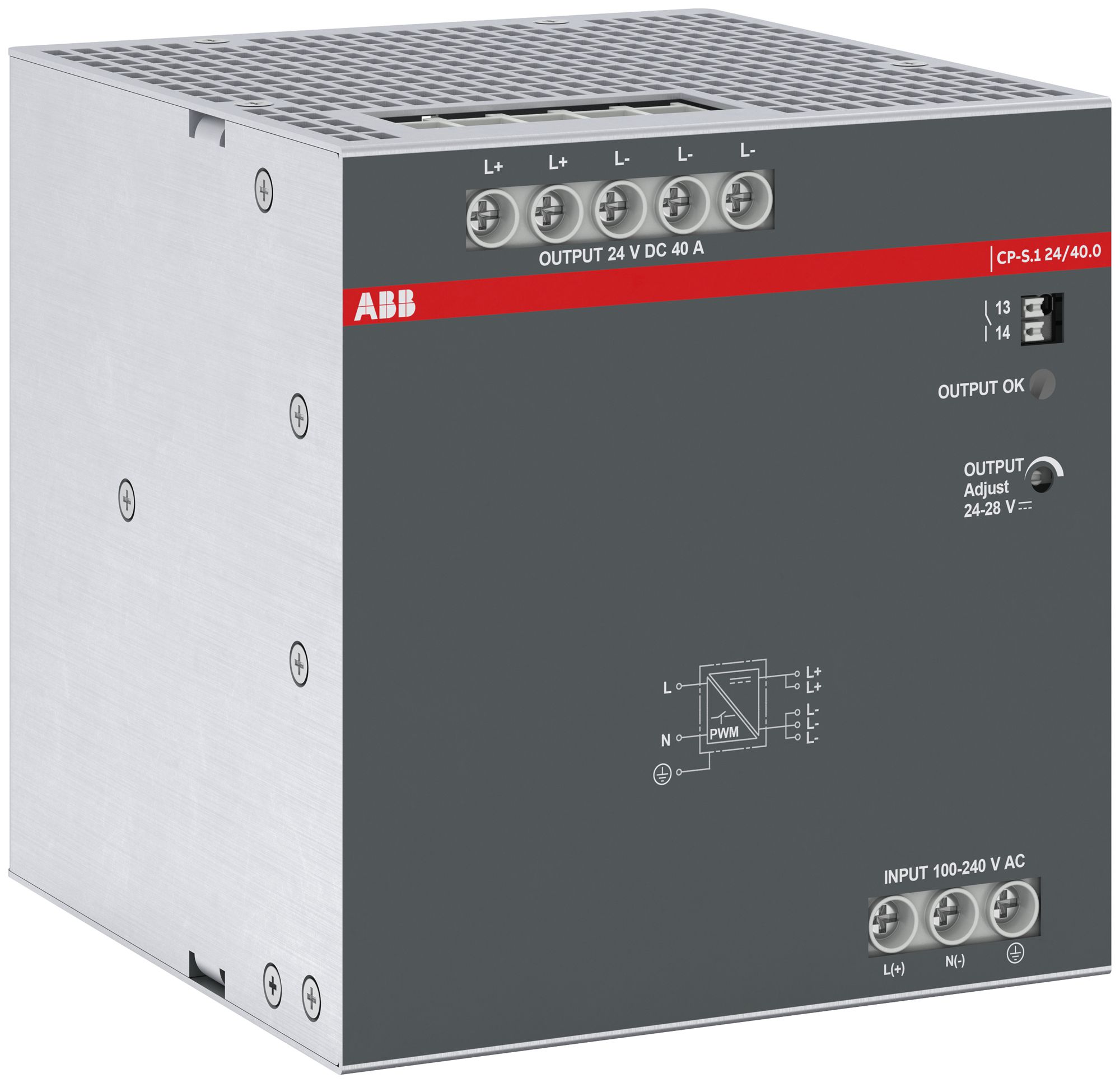 Alimentation à découpage ABB CP-S.1 24/40.0, IN:100…240V, OUT:24VDC/40A