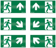 Piktogramm-Satz ESYLUX SLD 32m Pfeil OR/OL/UR/UL/O/O 175×350mm