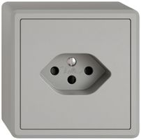 Presa AP EDIZIO.liv SNAPFIX® 1×T13 con shutter grc