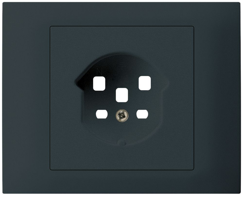 EB-Frontset kallysto f.Einbausteckdose G3 1×T25 Abdeckrahmen schraubbar schwarz
