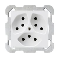 UP-Steckdose kallysto 3×T13 weiss mit Befestigungsplatte