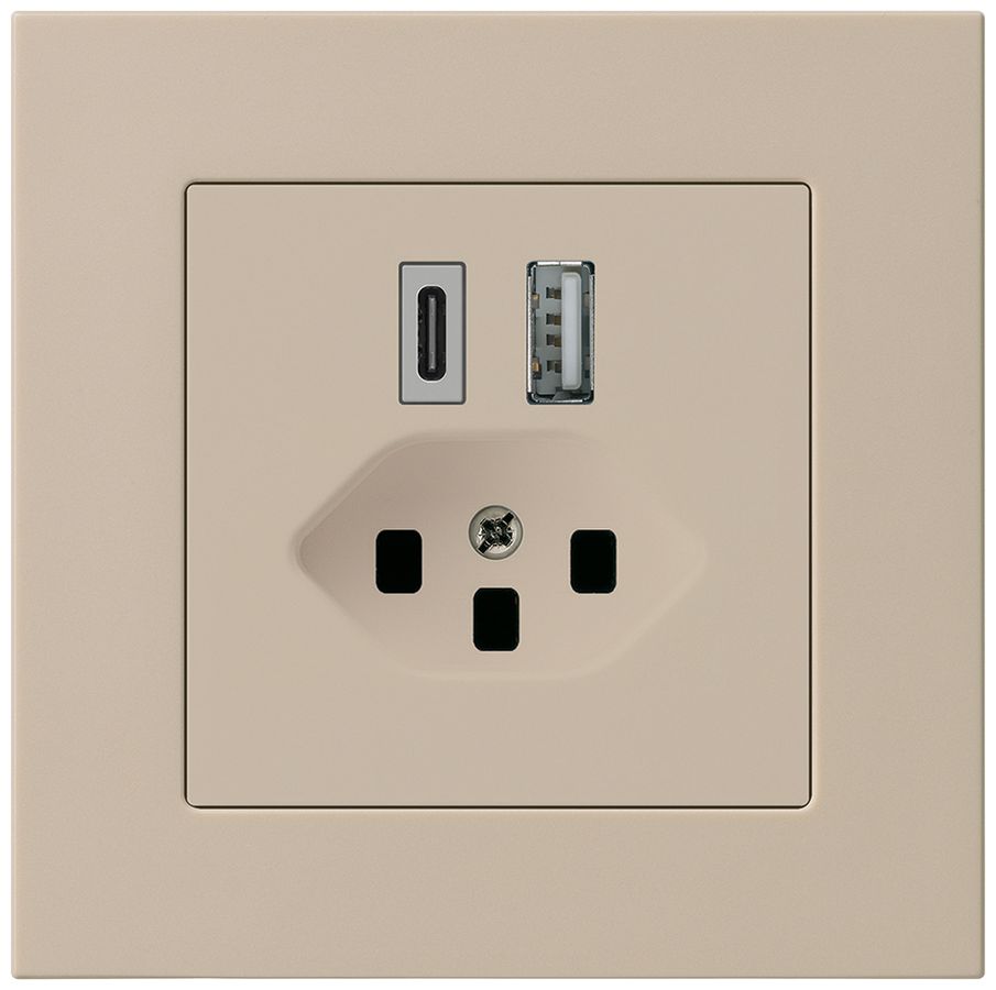 Prise de charge USB ENC kallysto.pro 18W PD 1×type A 1×type C T23 beige