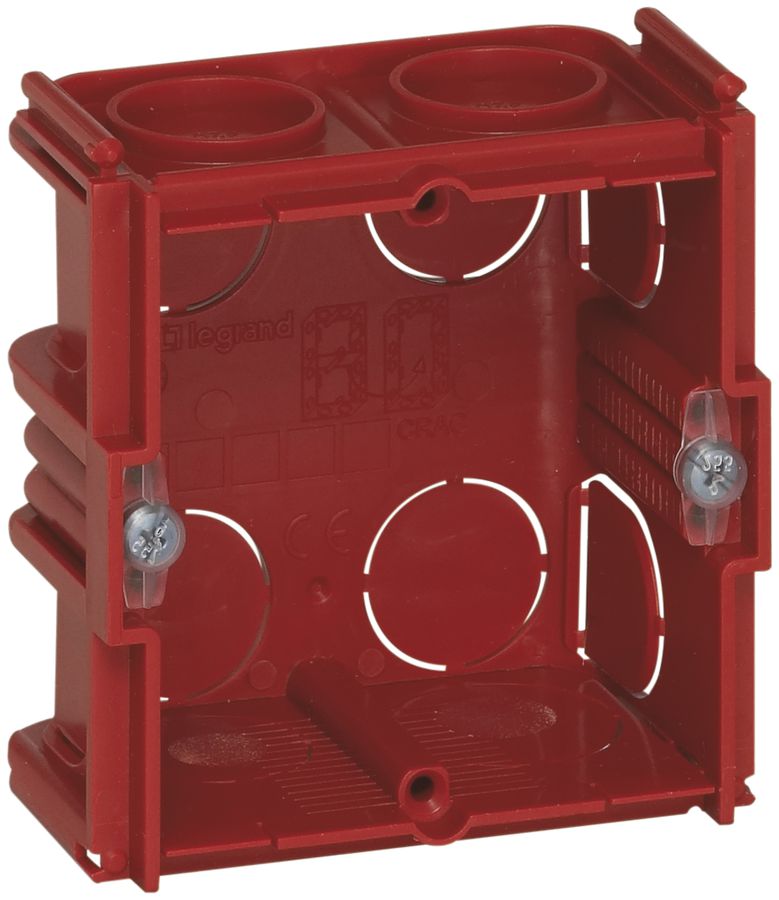 Scatola INC BATIBOX 2 mod. per muratura T=30mm rosso