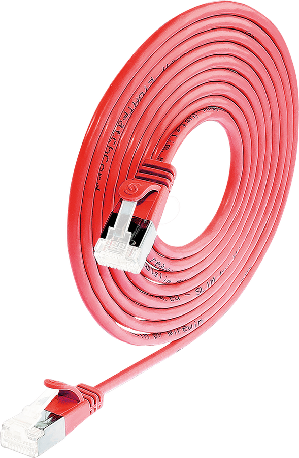 SLIM Câble patch : U/FTP, 0.10m, rouge Cat.6A, LSOH, jack non sécable, 3.8mm