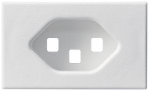 Frontteil Hager 1×Typ 23 FLF weiss mit Rastfeder mit Schraubklemmen